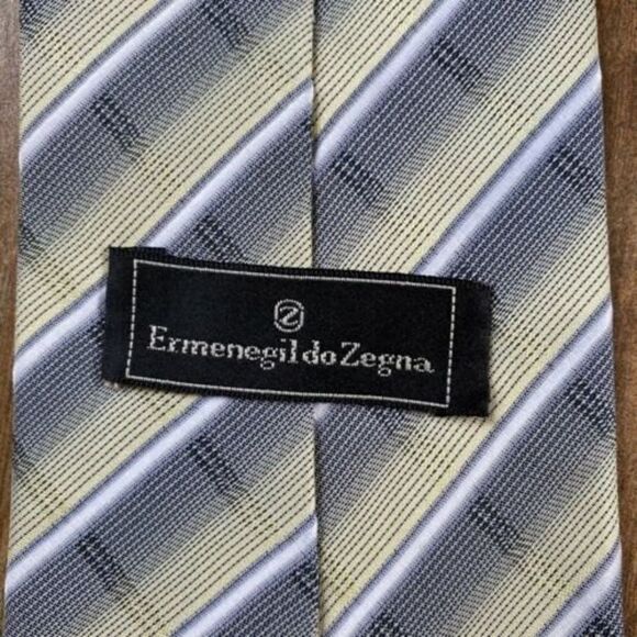 Ermenegildo Zegna Men’s 100% Silk Necktie Multicolor Striped Tie Italy 59” x 4” - Picture 4 of 6